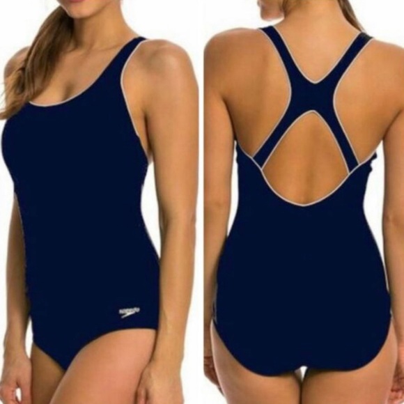 Speedo Other - NWT Speedo Ultraback One-Piece Swimsuit Dark Navy w/White Trim - Small